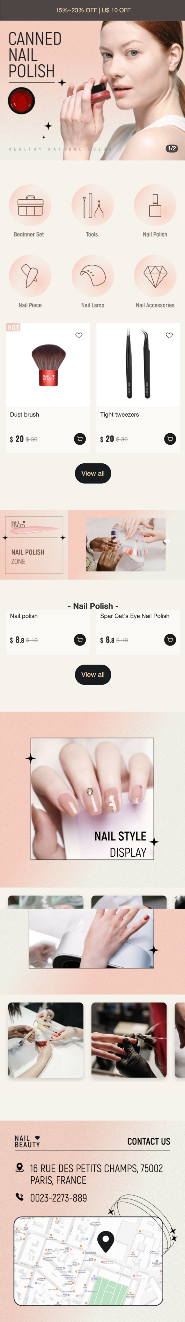 模板推荐 | 丰富灵活的Nail Beauty主题模板更新，满足综合类目商家多功能需求！